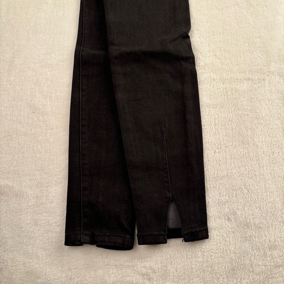 Trash High Rise Skinny Jeans Black Premium Denim Collection Split‎ Hem - Picture 5 of 5